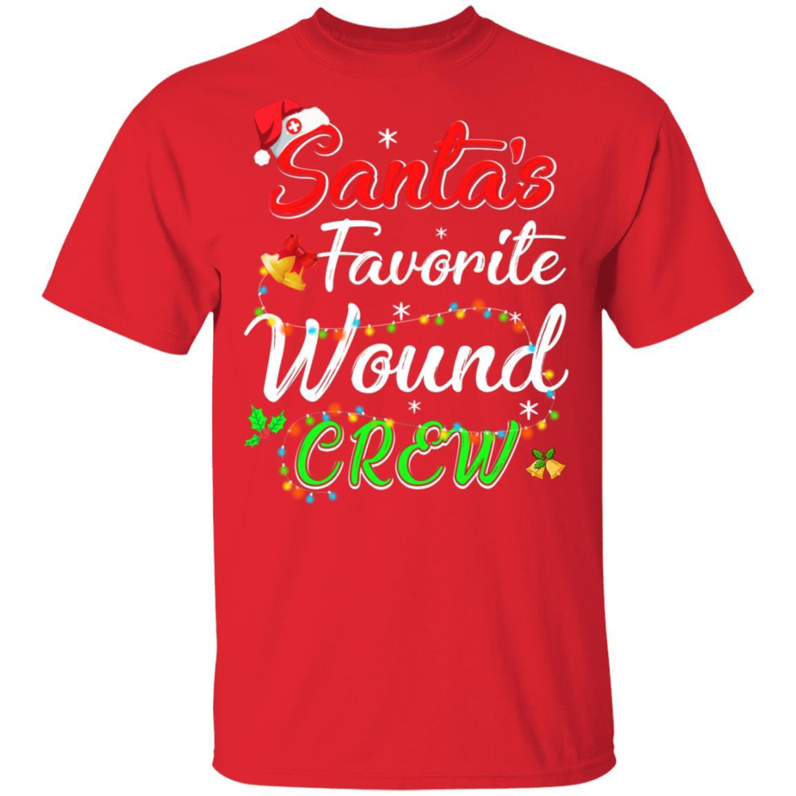 Santa's Favorite Wound Crew Christmas Funny Nurse Crew Gift-T-Shirt & Sweatshirt-Classic T-Shirt-Red