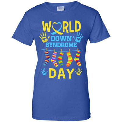 World Down Syndrome Day Gifts Dad Mom Kids Socks-T-Shirt & Hoodie-Women's T-Shirt-Royal