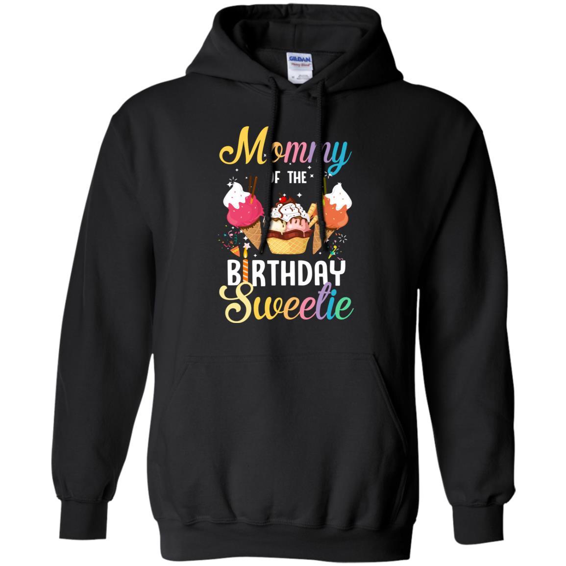 Funny Ice Cream Cones Mommy Of The Birthday Sweetie-T-Shirt & Tank Top-Pullover Hoodie-Black