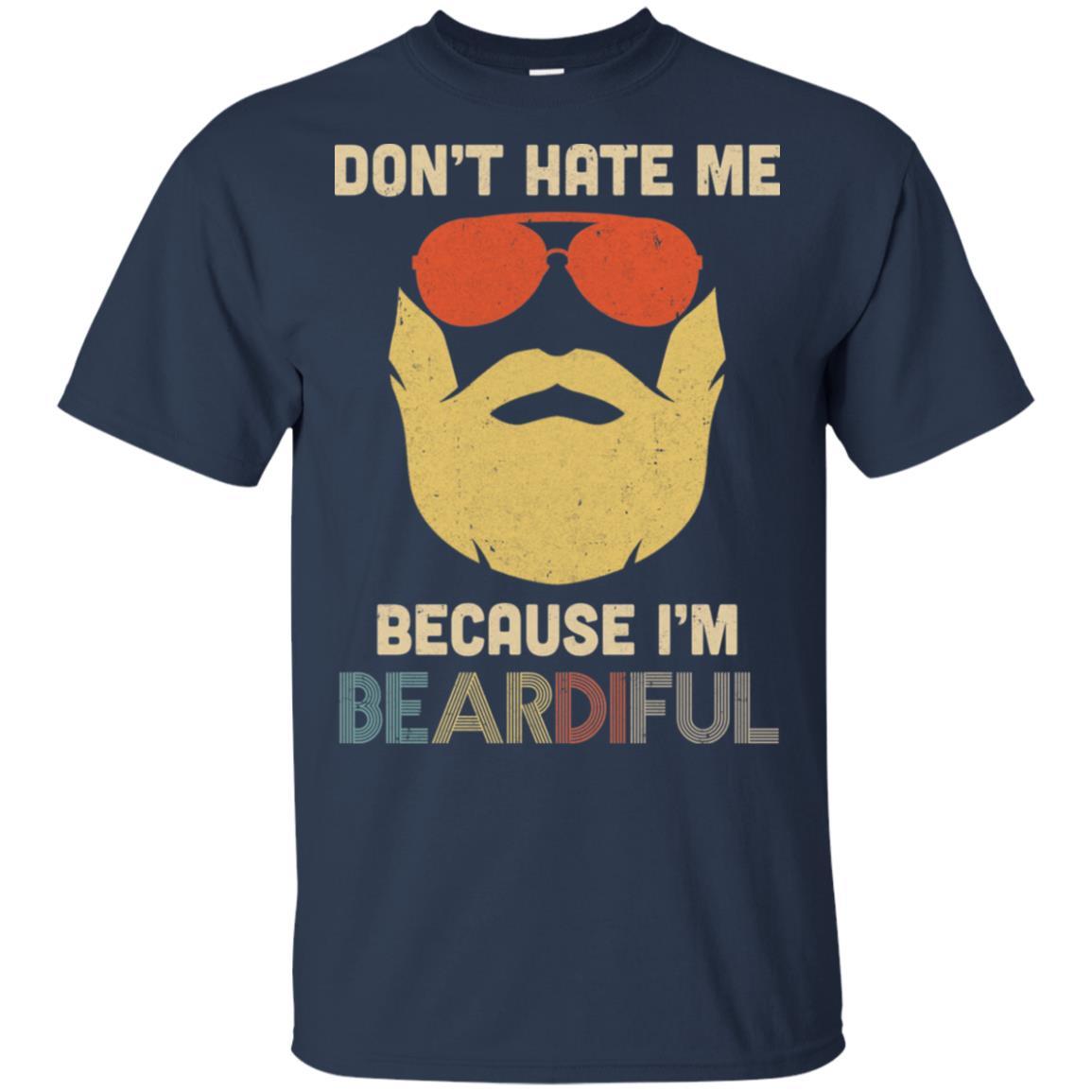 Vintage Don't Hate Me Because Im Beardiful Funny Beard-T-Shirt & Hoodie-Classic T-Shirt-Navy