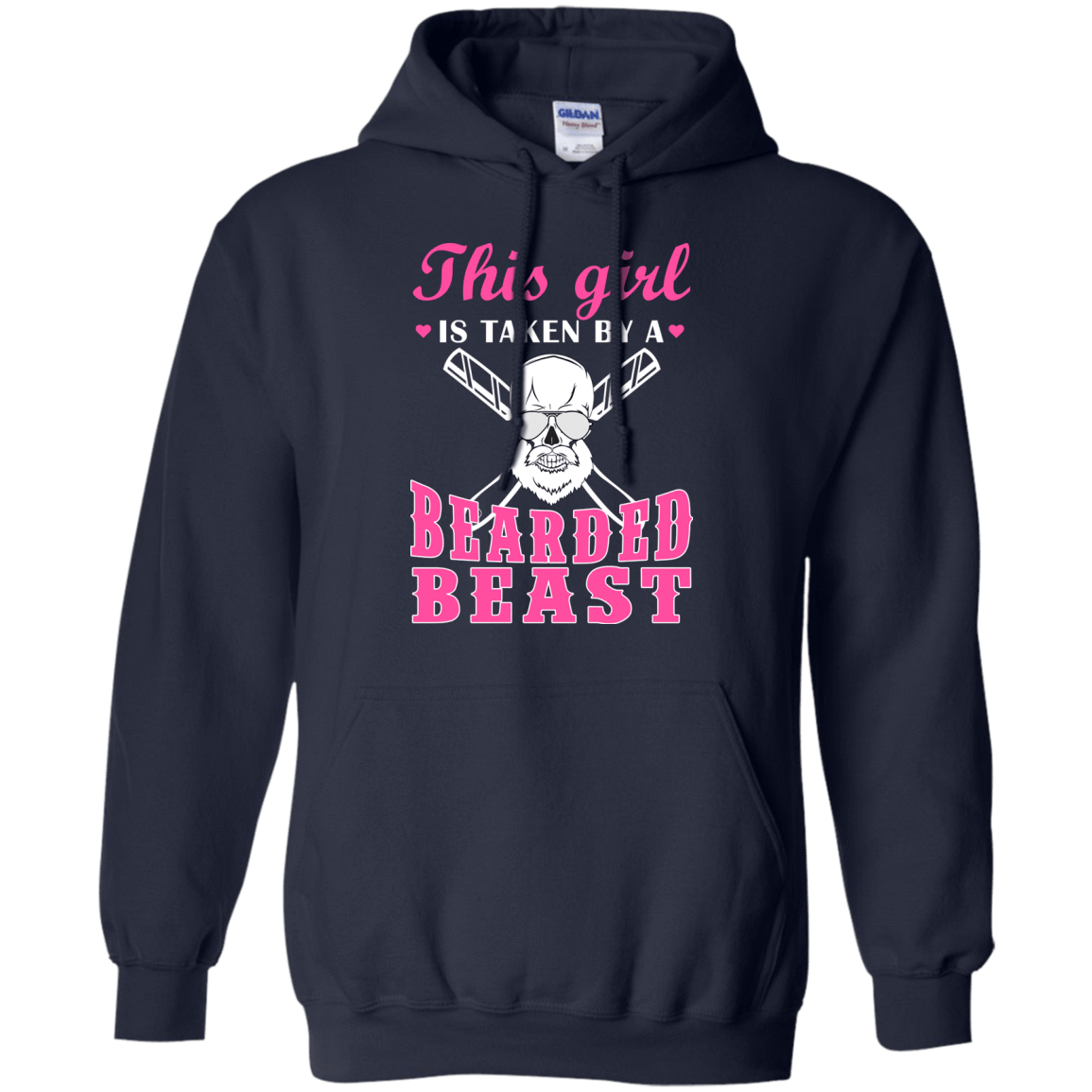 This Girl Is Taken By A Bearded Beast-T-Shirt & Hoodie-Pullover Hoodie-Navy