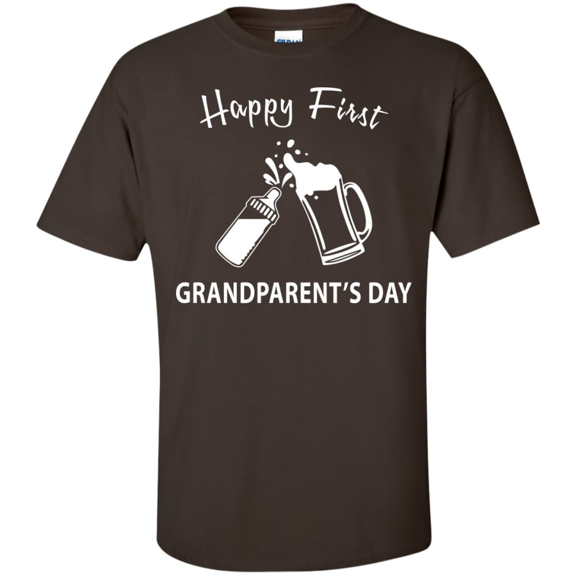 HAPPY FIRST GRANDPARENT'S DAY-T-Shirt & Hoodie-Classic T-Shirt-Dark Chocolate