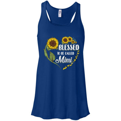 Blessed To Be Called Mimi Sunflower Mothers Day Gift-T-Shirt & Tank Top-Women's Flowy Racerback Tank-True Royal