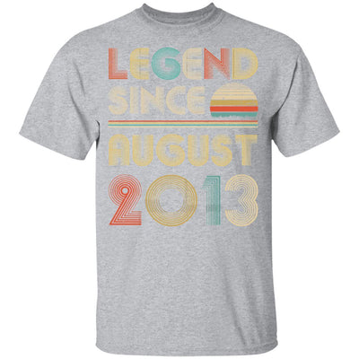 Legend Since August 2013 Vintage 8th Birthday Gifts Youth-Youth Shirt-Youth T-Shirt-Sport Grey