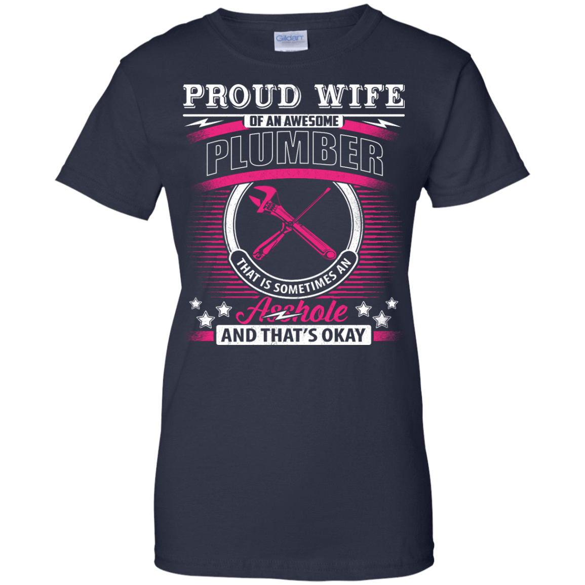 Proud Wife Of An Awesome Plumber-T-Shirt & Hoodie-Women's T-Shirt-Navy