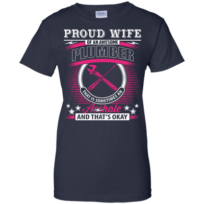 Proud Wife Of An Awesome Plumber-T-Shirt & Hoodie-Women's T-Shirt-Navy