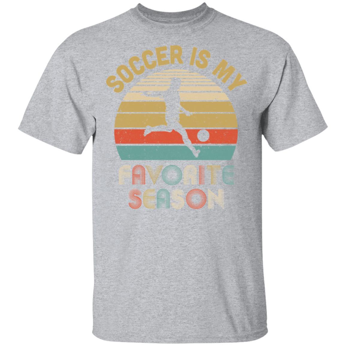 Soccer Is My Favorite Season Vintage-T-Shirt & Hoodie-Classic T-Shirt-Sport Grey