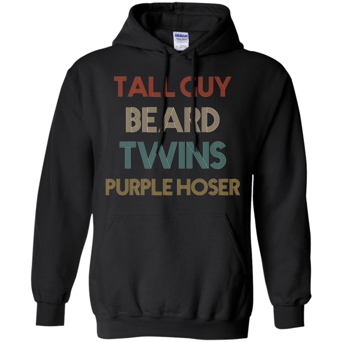 Tall Guy Beard Twins Purple Hoser Vintage-T-Shirt & Hoodie-Pullover Hoodie-Black