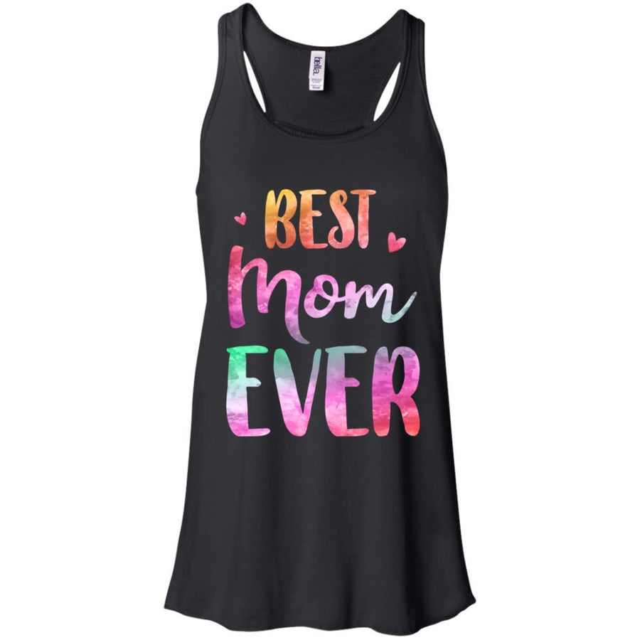 Best Mom Ever Cute Funny Mothers Day Gift-T-Shirt & Tank Top-Women's Flowy Racerback Tank-Black