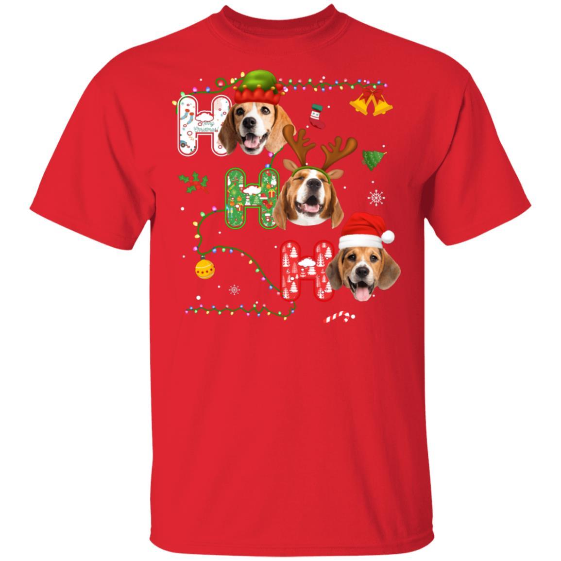 Christmas Ho Ho Ho Beagle Lover Funny Xmas Gift-T-Shirt & Sweatshirt-Classic T-Shirt-Red