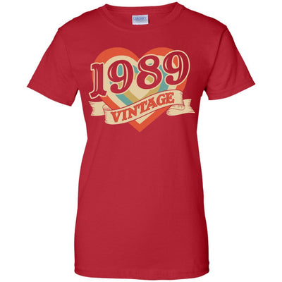 Vintage Retro Classic Heart Made In 1989 32th Birthday-T-Shirt & Tank Top-Women's T-Shirt-Red