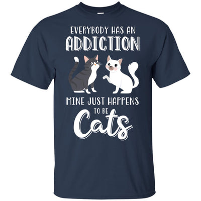 Everybody Has An Addiction Mine Just Happens To Be Cats-T-Shirt & Tank Top-Classic T-Shirt-Navy