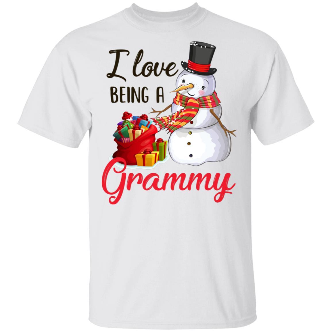 I Love Being A Grammy Snowman Gift For Christmas Day-T-Shirt & Sweatshirt-Classic T-Shirt-White