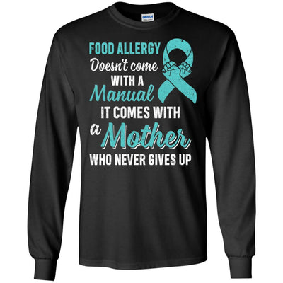Funny Gift Food Allergy Mom Awareness Warrior-T-Shirt & Hoodie-Long Sleeve T-Shirt-Black