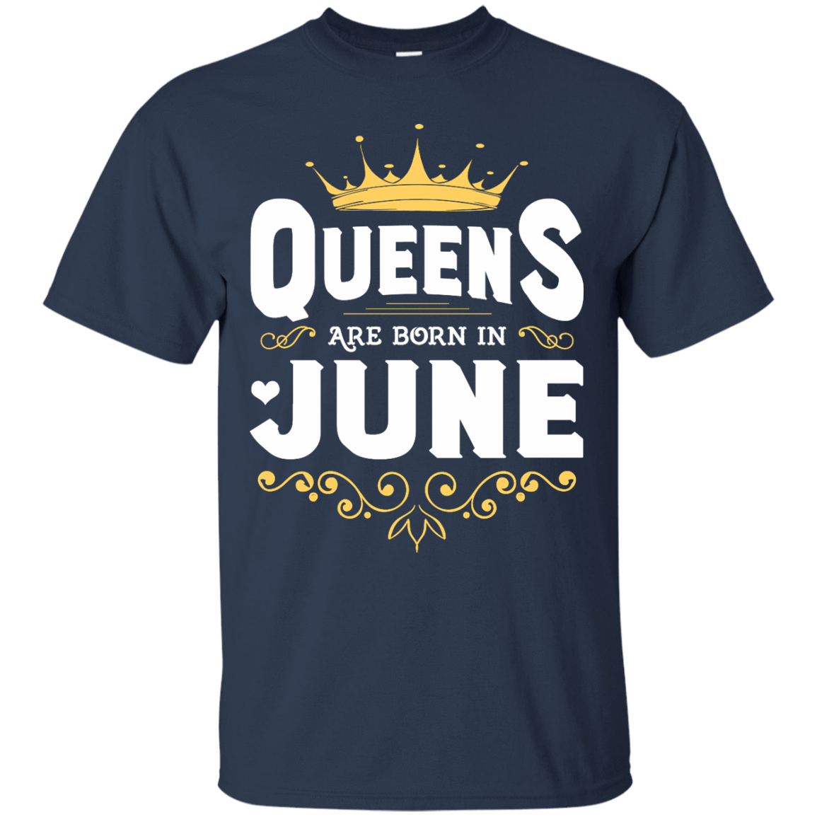 Queens Are Born In June-T-Shirt & Hoodie-Classic T-Shirt-Navy