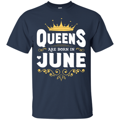 Queens Are Born In June-T-Shirt & Hoodie-Classic T-Shirt-Navy