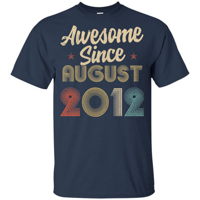 Awesome Since August 2012 Vintage 9th Birthday Gifts Youth-Youth Shirt-Youth T-Shirt-Navy