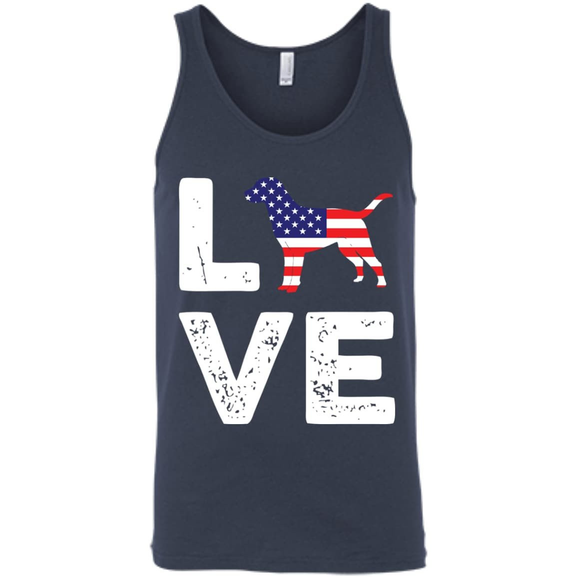 American Flag Dog Labrador Love-T-Shirt & Hoodie-Unisex Tank-Navy