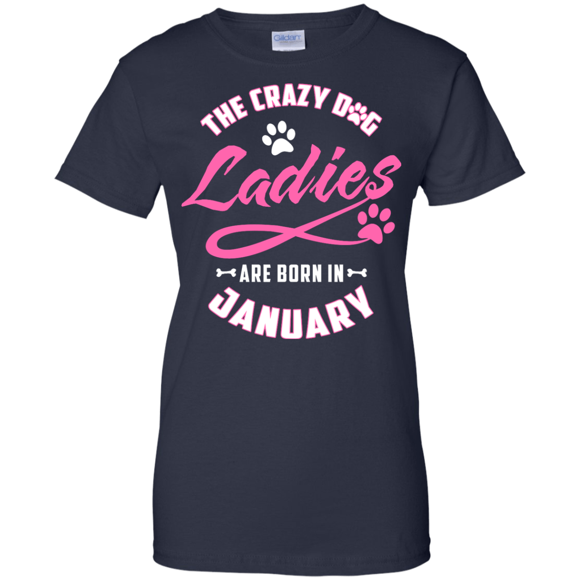 The Crazy Dog Ladies Are Born In January-T-Shirt & Hoodie-Women's T-Shirt-Navy