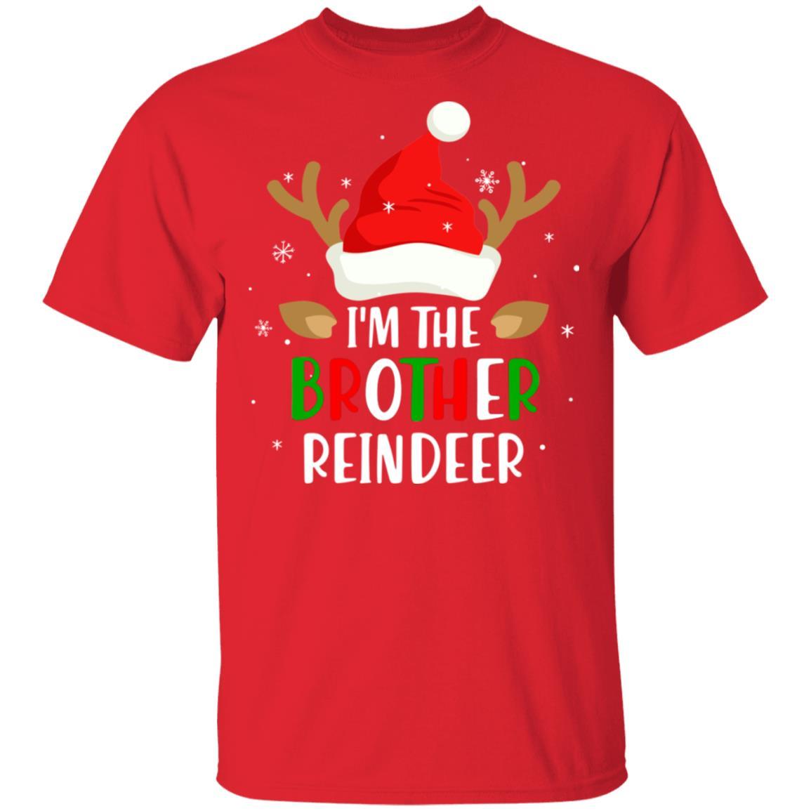I'm The Brother Reindeer Matching Family Christmas-T-Shirt & Sweatshirt-Classic T-Shirt-Red
