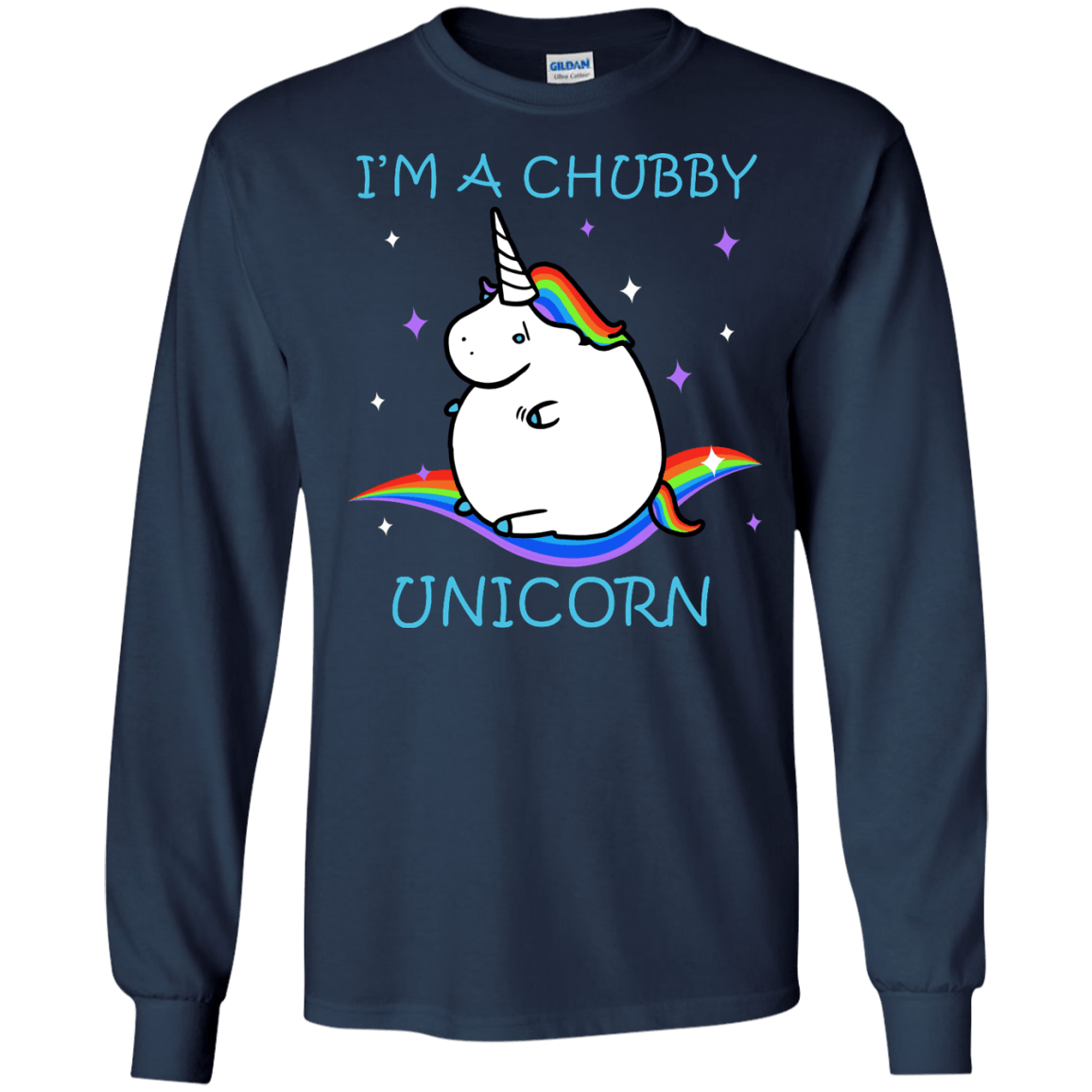 I'm A Chubby Unicorn-T-Shirt & Hoodie-Long Sleeve T-Shirt-Navy