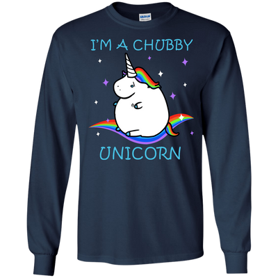I'm A Chubby Unicorn-T-Shirt & Hoodie-Long Sleeve T-Shirt-Navy