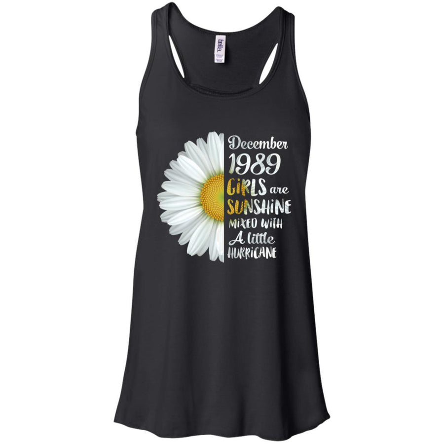 December Girls 1989 32th Birthday Gifts-T-Shirt & Tank Top-Women's Flowy Racerback Tank-Black