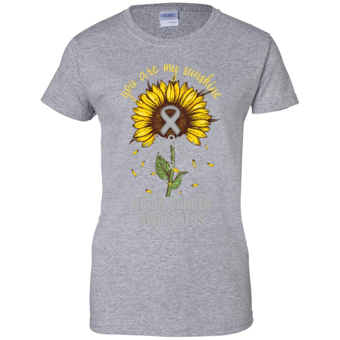 You Are My Sunshine Brain Cancer Awareness-T-Shirt & Hoodie-Women's T-Shirt-Sport Grey