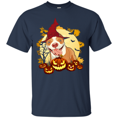 Pitbull Halloween Pumpkin-T-Shirt & Hoodie-Classic T-Shirt-Navy