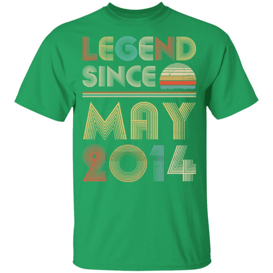 Legend Since May 2014 Vintage 7th Birthday Gifts Youth-Youth Shirt-Youth T-Shirt-Irish Green