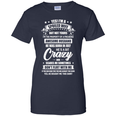 Yes I'm A Spoiled Wife Of A July Husband Funny-T-Shirt & Hoodie-Women's T-Shirt-Navy
