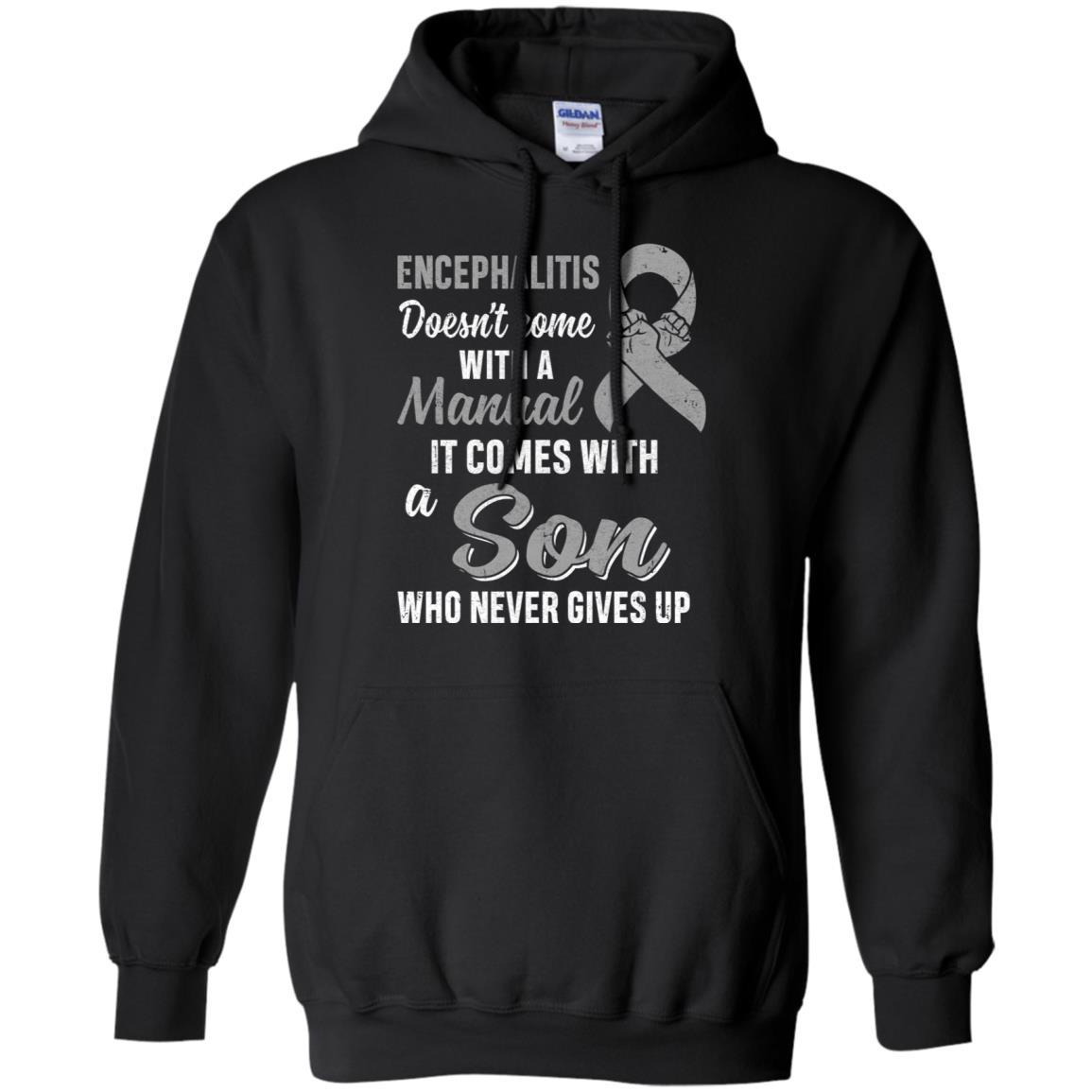 Encephalitis Awareness Son Warrior Gifts-T-Shirt & Hoodie-Pullover Hoodie-Black