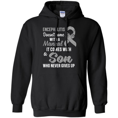 Encephalitis Awareness Son Warrior Gifts-T-Shirt & Hoodie-Pullover Hoodie-Black