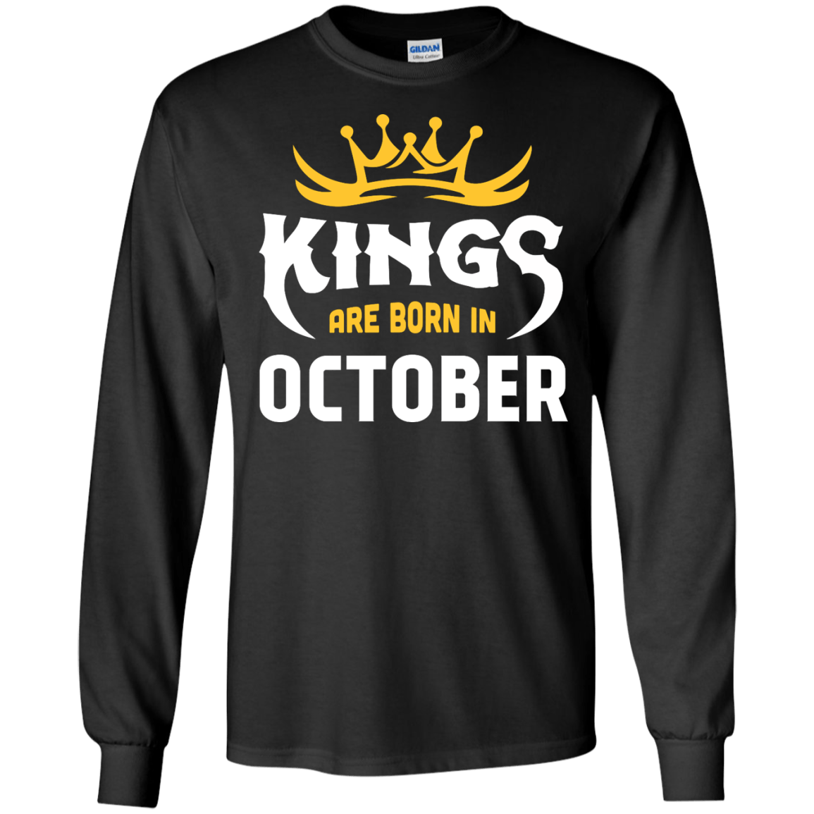 Kings Are Born In October-T-Shirt & Hoodie-Long Sleeve T-Shirt-Black