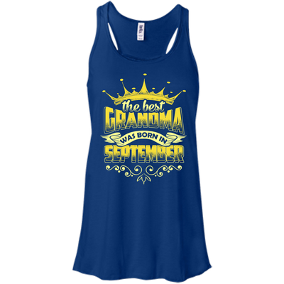 The Best Grandma Was Born In September-T-Shirt & Hoodie-Women's Flowy Racerback Tank-True Royal