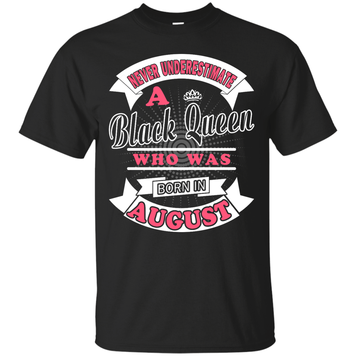 Never Underestimate A Black Queen Who Was Born In August-T-Shirt & Hoodie-Classic T-Shirt-Black
