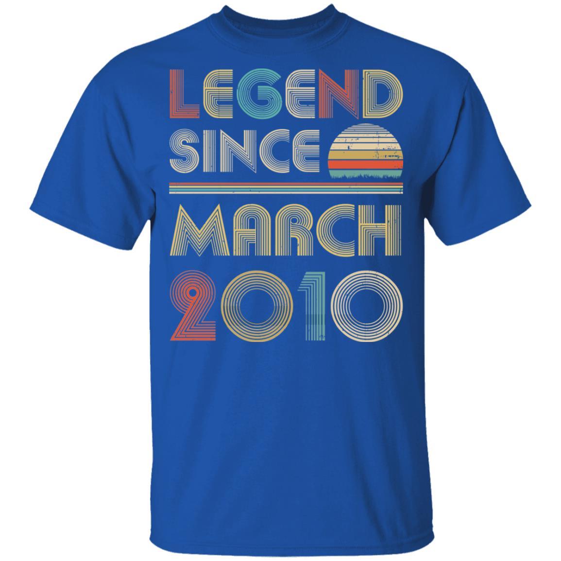 Legend Since March 2010 Vintage 11th Birthday Gifts Youth-Youth Shirt-Youth T-Shirt-Royal