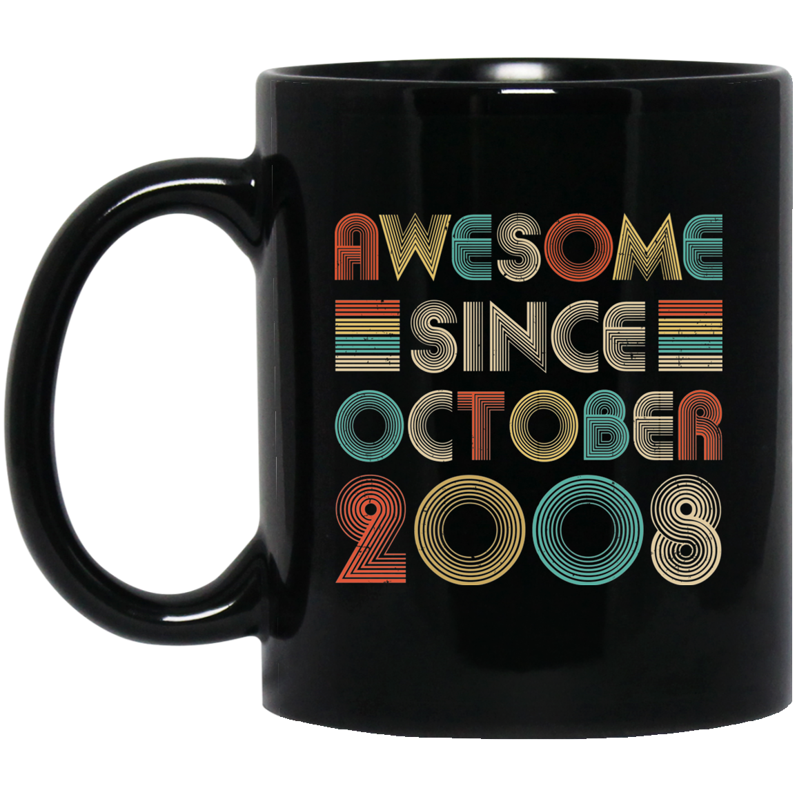 Awesome Since October 2008 Vintage 14th Birthday Gifts Mug