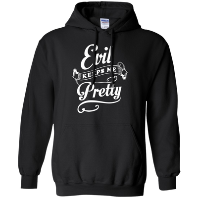 Evil Keeps Me Pretty-T-Shirt & Tank Top-Pullover Hoodie-Black