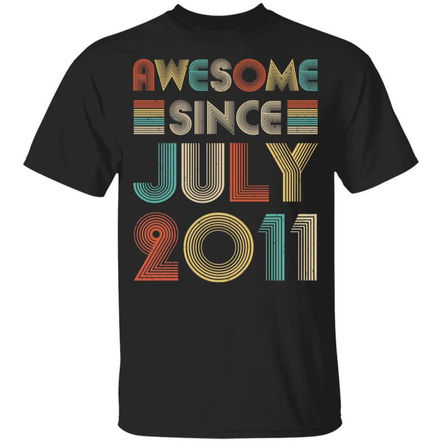 Awesome Since July 2011 Vintage 10th Birthday Gifts Youth-Youth Shirt-Youth T-Shirt-Black