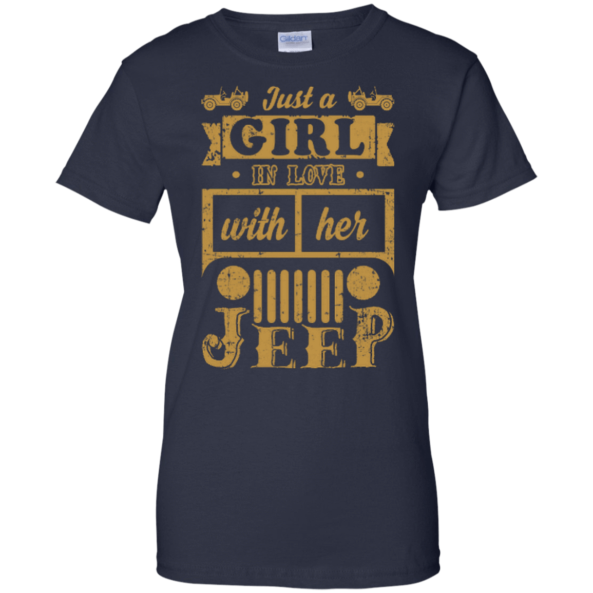 Just A Girl In Love With Her Jeep-T-Shirt & Hoodie-Women's T-Shirt-Navy