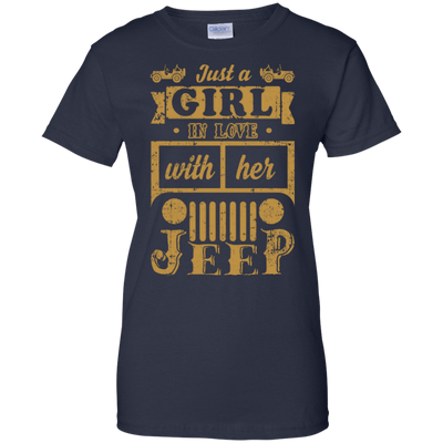Just A Girl In Love With Her Jeep-T-Shirt & Hoodie-Women's T-Shirt-Navy