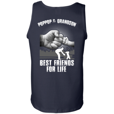 Poppop And Grandson Best Friends For Life-T-Shirt & Hoodie-Unisex Tank-Navy