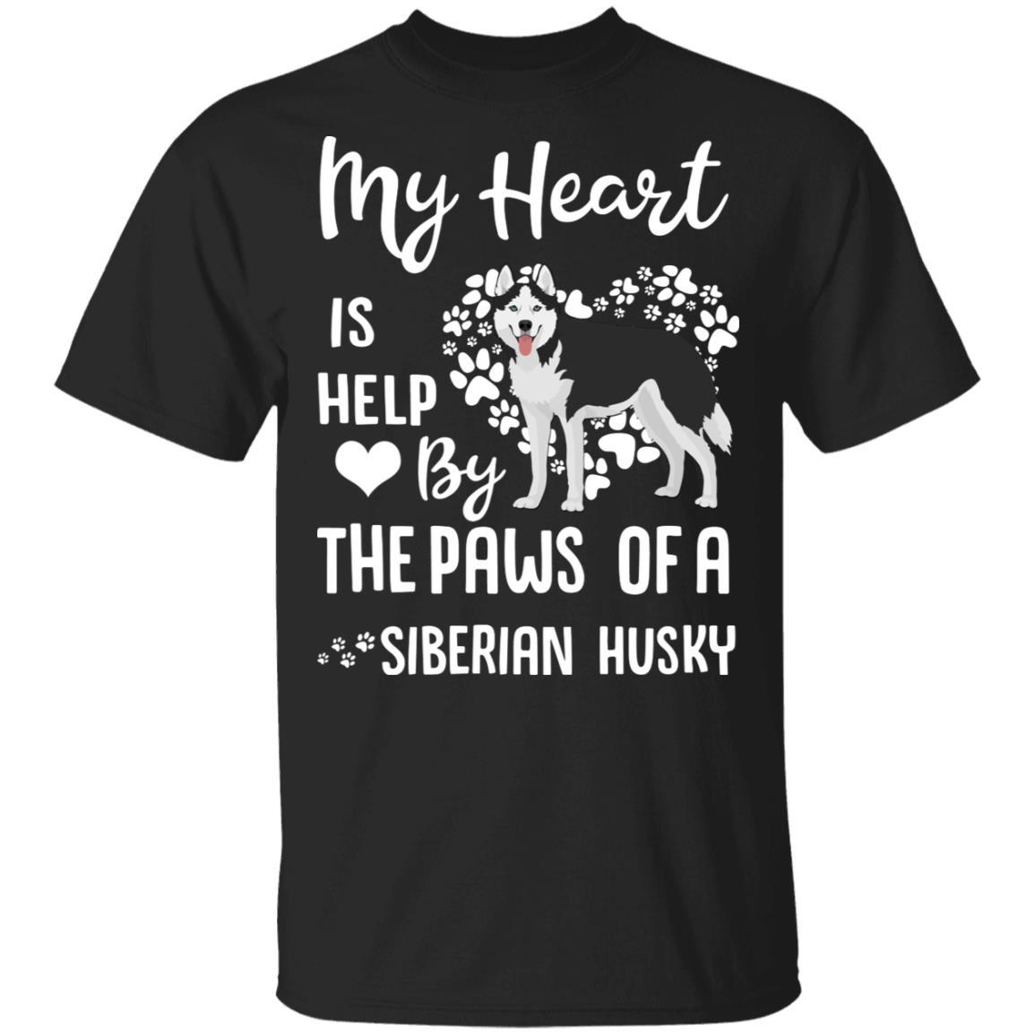 My Heart Is Held By The Paws Of A Siberian Husky Lover-T-Shirt & Hoodie-Classic T-Shirt-Black