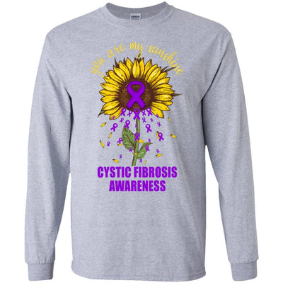 You Are My Sunshine Cystic Fibrosis Awareness-T-Shirt & Hoodie-Long Sleeve T-Shirt-Sport Grey