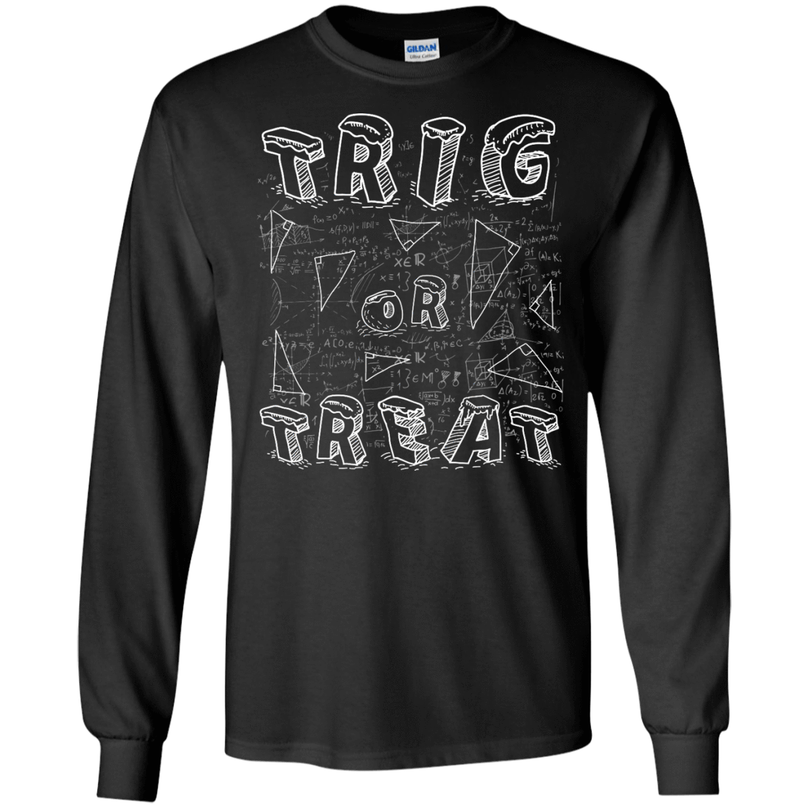 Trig Or Treat Math-T-Shirt & Hoodie-Long Sleeve T-Shirt-Black