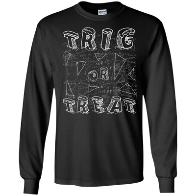 Trig Or Treat Math-T-Shirt & Hoodie-Long Sleeve T-Shirt-Black