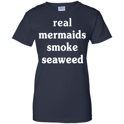 Real Mermaids Smoke Seaweed-T-Shirt & Hoodie-Women's T-Shirt-Navy