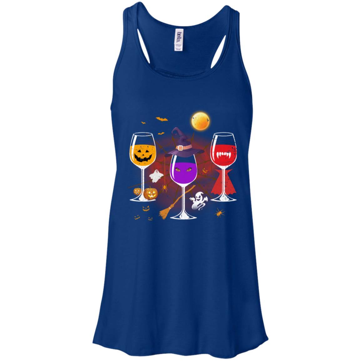 Wine Glass Of Witchcraft Funny Halloween-T-Shirt & Tank Top-Women's Flowy Racerback Tank-True Royal