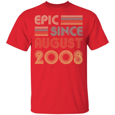 Epic Since August 2008 Vintage 13th Birthday Gifts Youth-Youth Shirt-Youth T-Shirt-Red